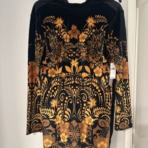 Velour gold/black dress- Anthropologie size L